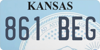 KS license plate 861BEG