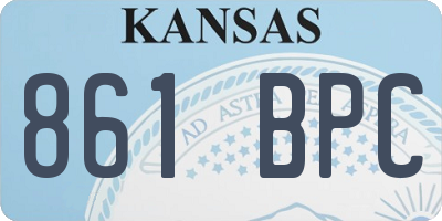 KS license plate 861BPC