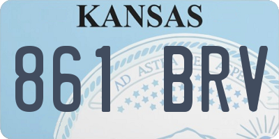 KS license plate 861BRV