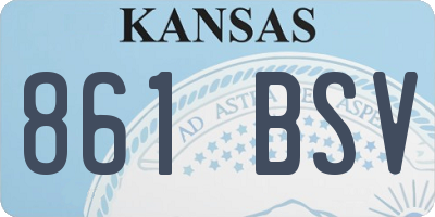 KS license plate 861BSV