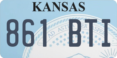 KS license plate 861BTI