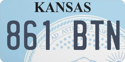 KS license plate 861BTN