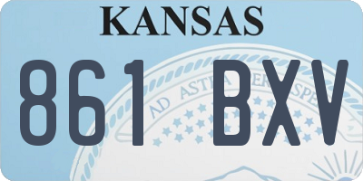 KS license plate 861BXV