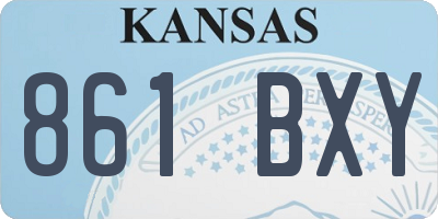 KS license plate 861BXY
