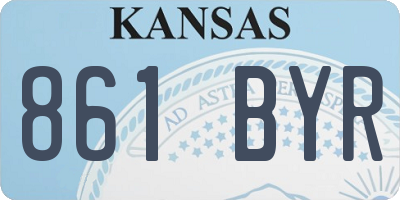 KS license plate 861BYR