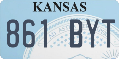KS license plate 861BYT