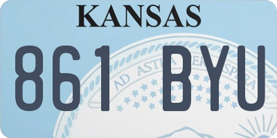 KS license plate 861BYU
