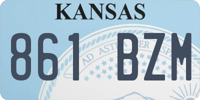 KS license plate 861BZM