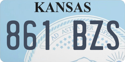 KS license plate 861BZS
