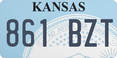 KS license plate 861BZT
