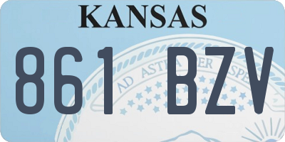 KS license plate 861BZV