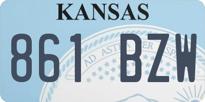 KS license plate 861BZW