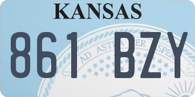 KS license plate 861BZY