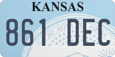 KS license plate 861DEC
