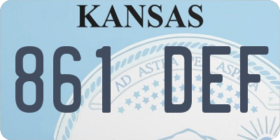 KS license plate 861DEF