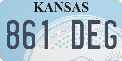 KS license plate 861DEG