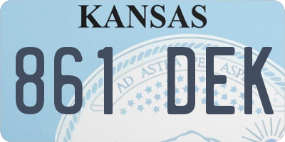 KS license plate 861DEK