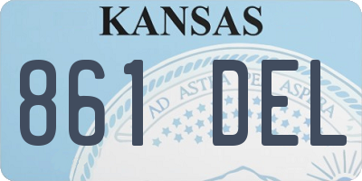 KS license plate 861DEL