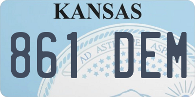 KS license plate 861DEM