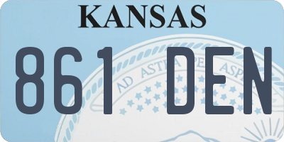 KS license plate 861DEN