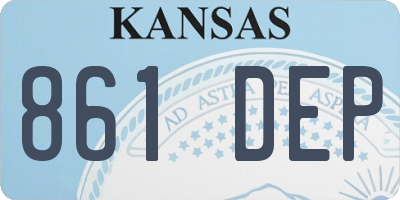 KS license plate 861DEP
