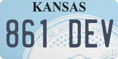 KS license plate 861DEV