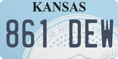 KS license plate 861DEW