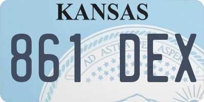 KS license plate 861DEX