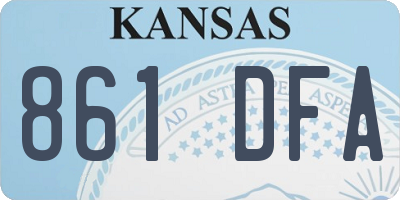 KS license plate 861DFA