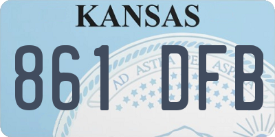 KS license plate 861DFB