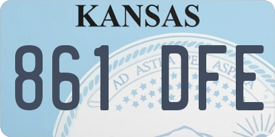 KS license plate 861DFE