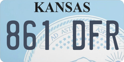 KS license plate 861DFR