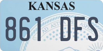 KS license plate 861DFS