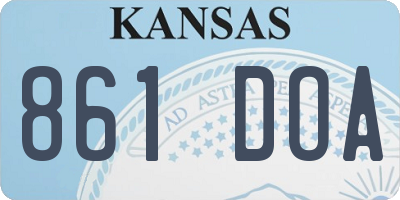 KS license plate 861DOA