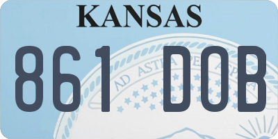 KS license plate 861DOB