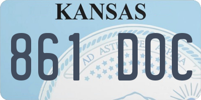 KS license plate 861DOC