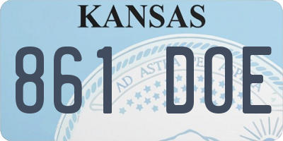 KS license plate 861DOE