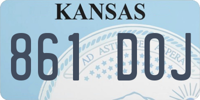 KS license plate 861DOJ