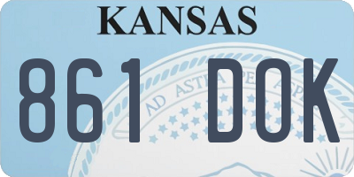 KS license plate 861DOK
