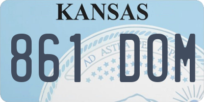 KS license plate 861DOM
