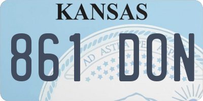 KS license plate 861DON