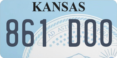 KS license plate 861DOO