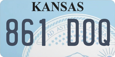 KS license plate 861DOQ