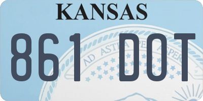 KS license plate 861DOT