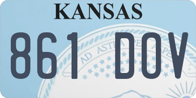 KS license plate 861DOV