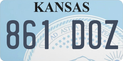 KS license plate 861DOZ