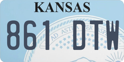 KS license plate 861DTW