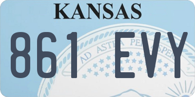 KS license plate 861EVY