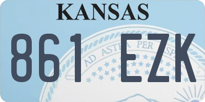 KS license plate 861EZK