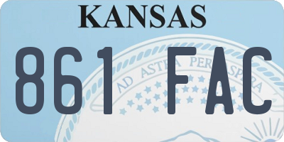 KS license plate 861FAC